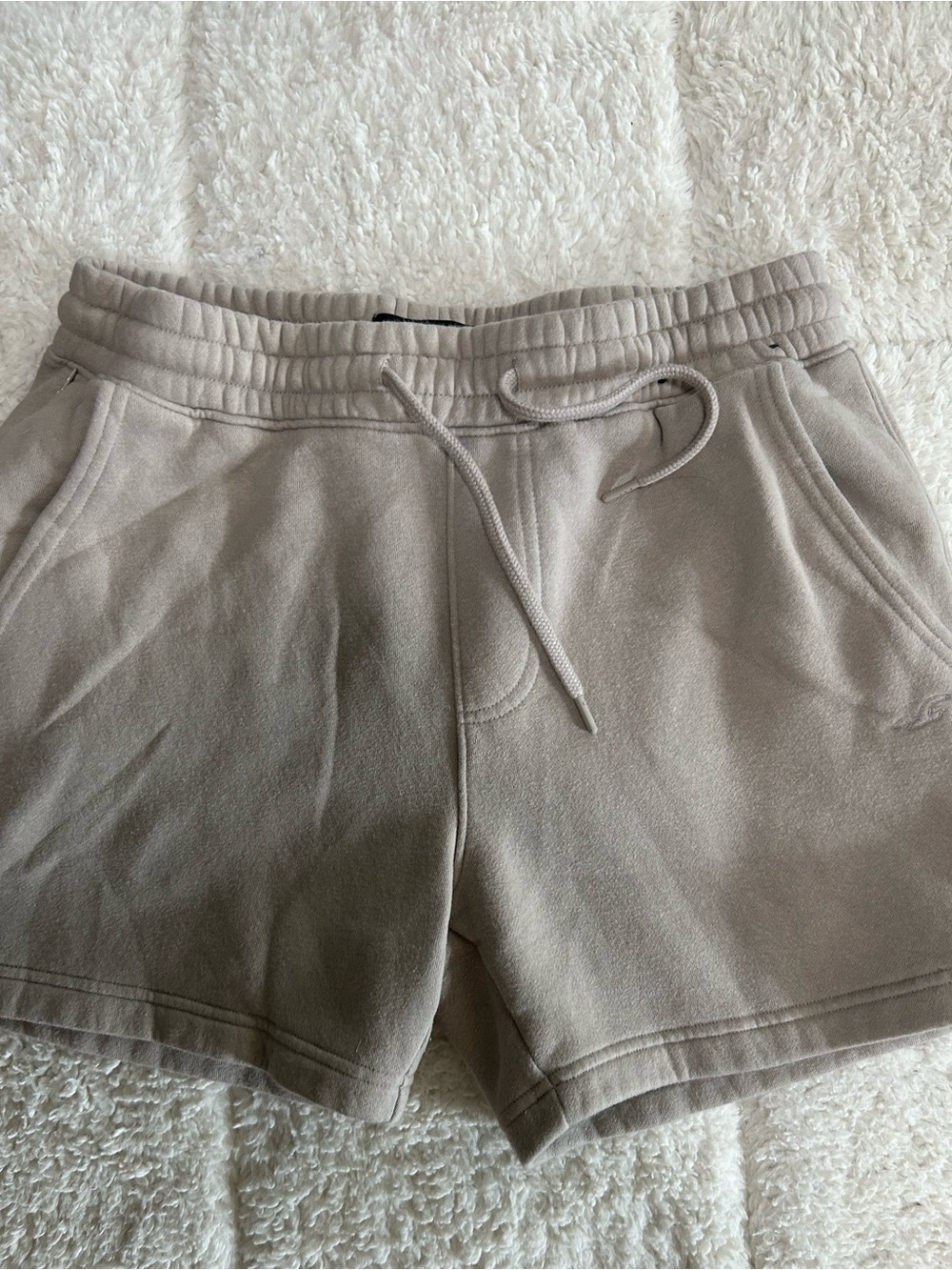 Men’s Hollister Drawstring Terry Shorts - Khaki